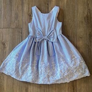 Rare Editions Blue Sleeveless A-Line Sundress